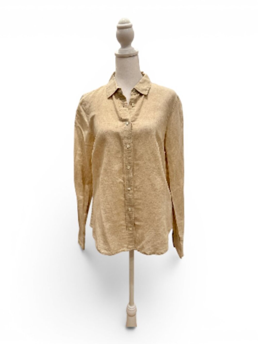 J. Crew Perfect Shirt in Linen Size 4 NWT Flax Beige Button Down Long Sleeve